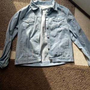 Light Blue Denim Jacket Distressed